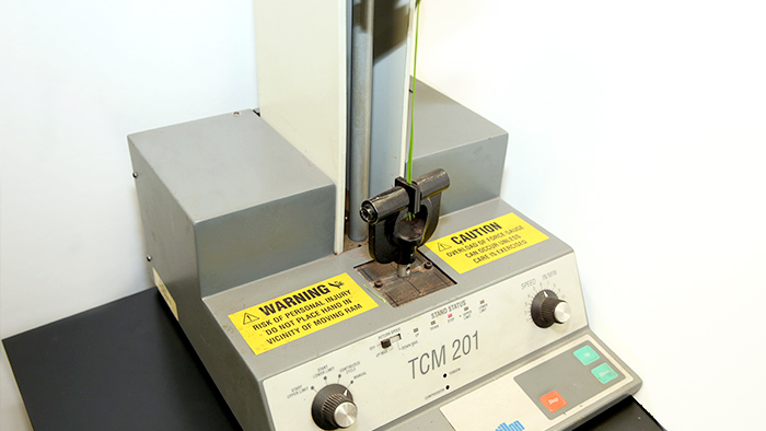 Fiber breaking strength and fiber elongation testing on Matrix Turf.