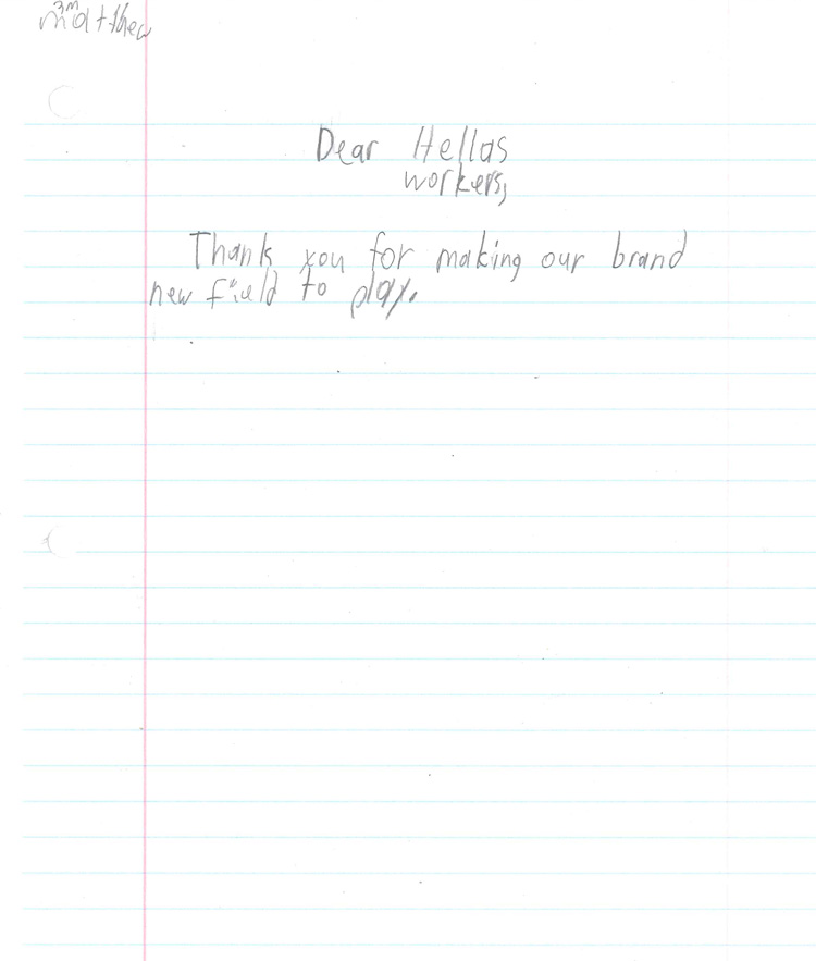 Letter to Hellas from Matthew
