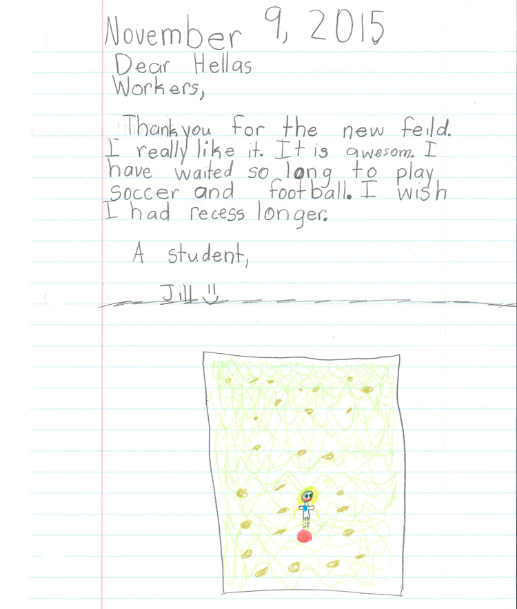 Letter to Hellas from Jill