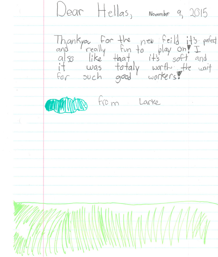 Letter to Hellas from Larke
