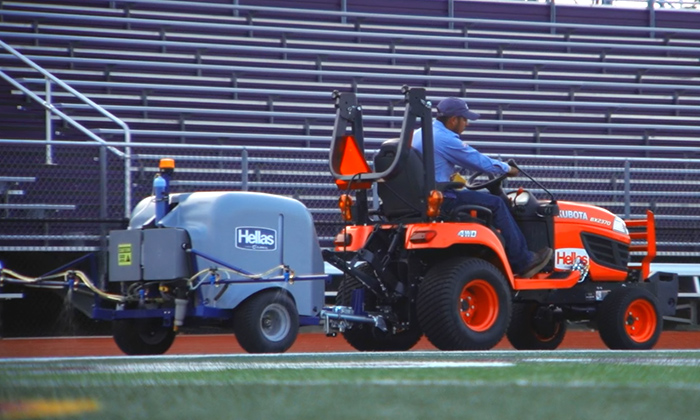 Clean O3 On Turf Ozone Disinfectant Machine at Liberty Hill School in Liberty Hill, TX.