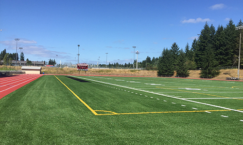 Multi-purpose synthetic turf field at Central Kitsap School District’s Silverdale Stadium in Silverdale, WA.